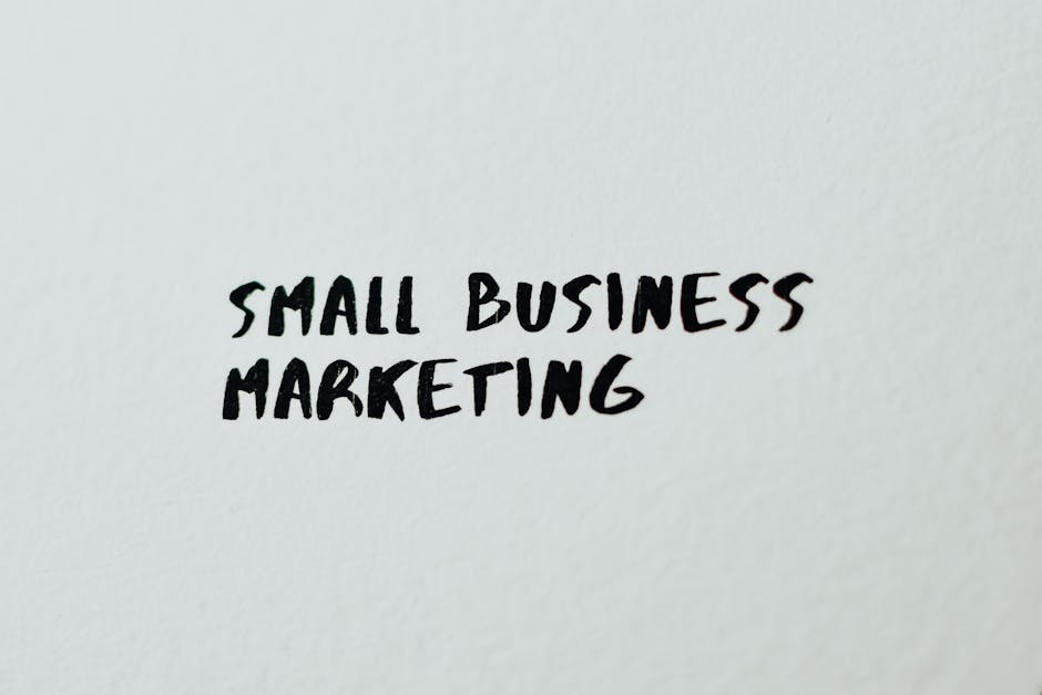 Text 'Small Business Marketing' written on white paper